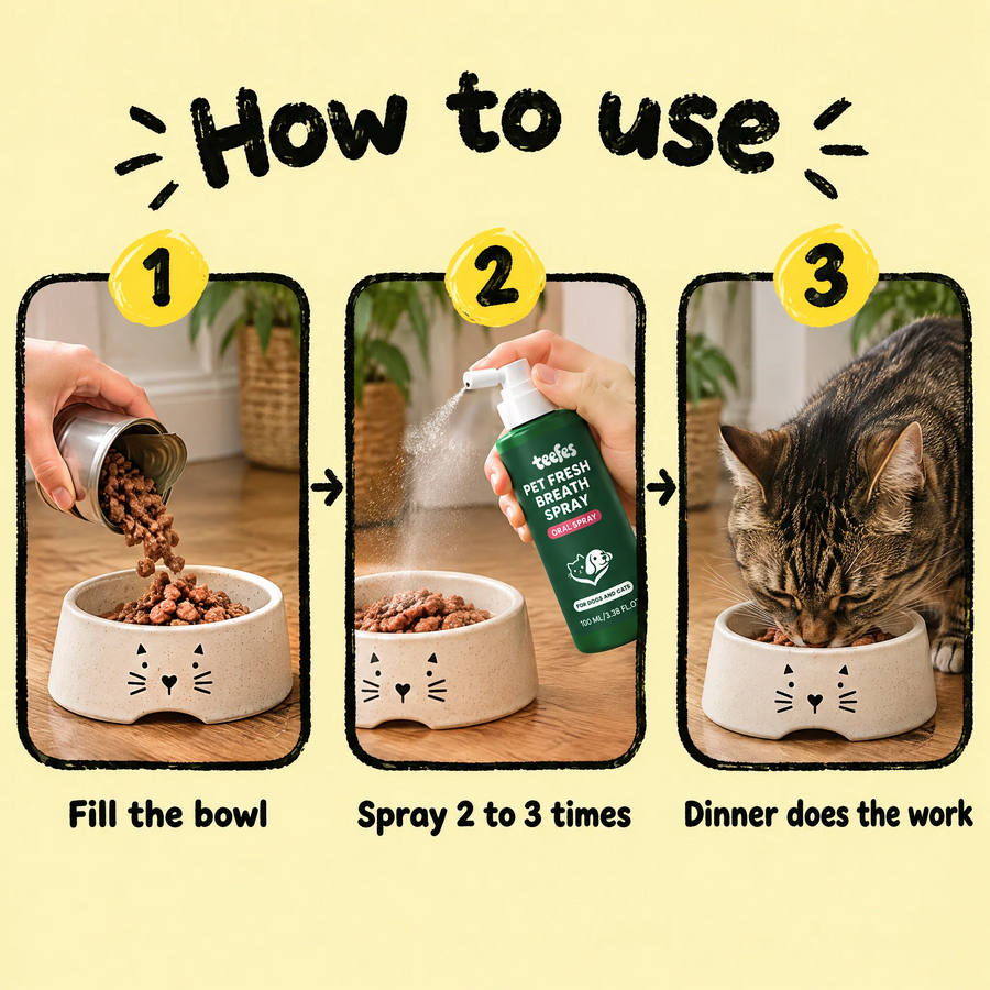 Fill the bowl, spray 2 to 3 times, dinner does the work